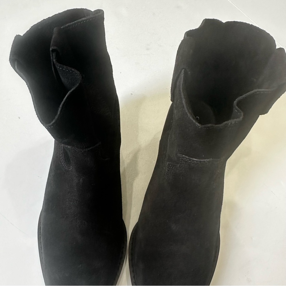 Chinese Laundry Califa Casual Bootie Black Suede Pointy Toe Western Ankle Boots - Picture 13 of 13